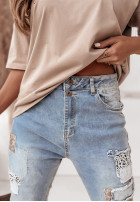 Blouse oversize Chasing Dreams in beige