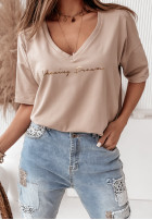 Blouse oversize Chasing Dreams in beige