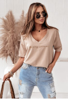 Blouse oversize Chasing Dreams in beige