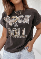T-Shirt z nadrukiem Rock And Roll Grau