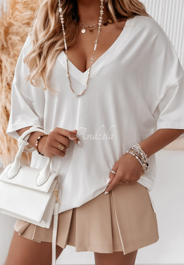 Bluse mit dekorativem Halsausschnitt So Fine Weiß