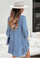 in jeans Dress oversize z falbankami Mamma Mia jasnoniebieska
