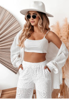 Ażurowe Trousers boho Sunkissed in ecru