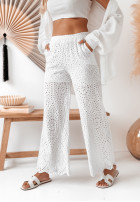 Ażurowe Trousers boho Sunkissed in ecru