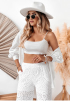 Ażurowe Trousers boho Sunkissed in ecru