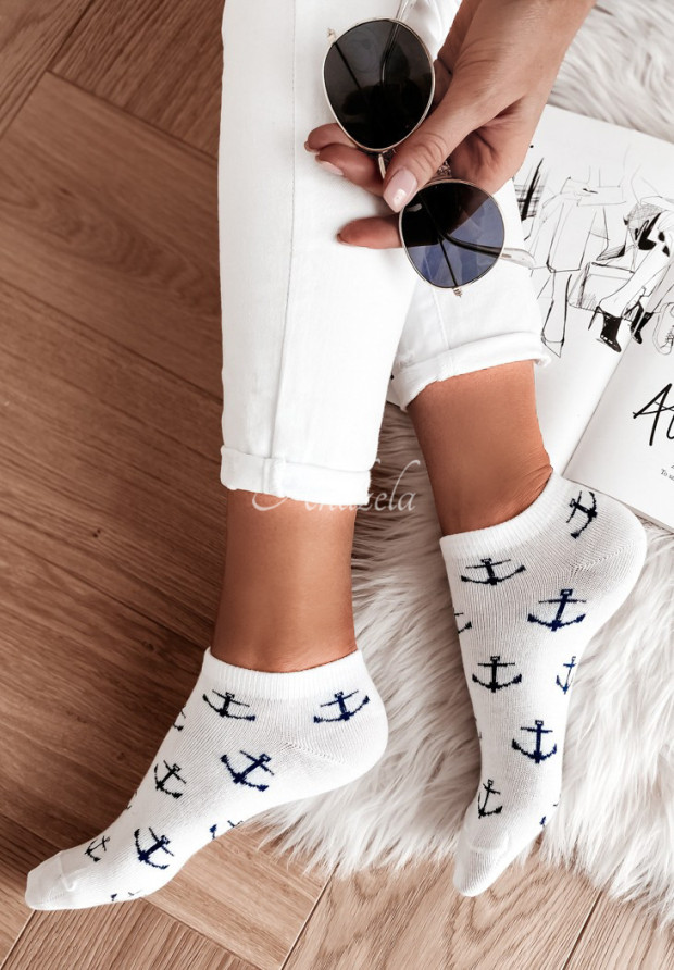 Krótkie Sockenwe wzory Sailor Weiß