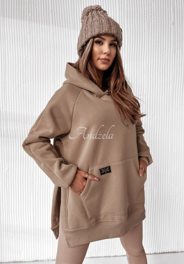 Sweatshirt mit Tasche und Kapuze Siempre Beige