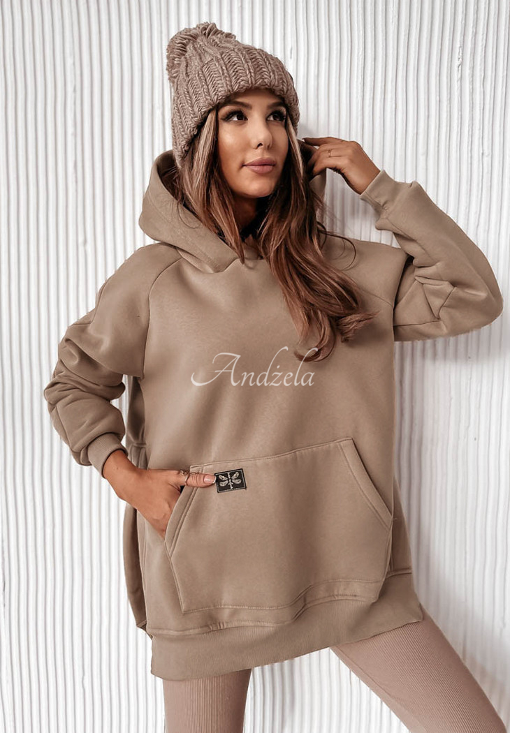 Sweatshirt mit Tasche und Kapuze Siempre Beige