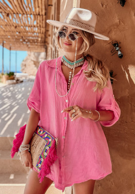 Leinenhemd Summery Essentials Rosa