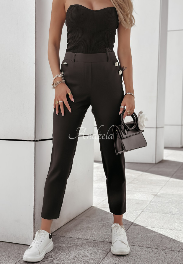 Elegante Hose mit Zierknöpfen Tristan Schwarz