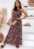 Wzorzysta Dress maxi Denver czerwono-in black