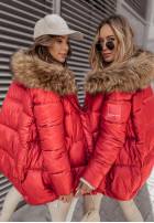 Pikowana Jacke z kapturem Lucky Rot