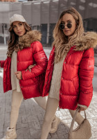 Pikowana Jacke z kapturem Lucky Rot