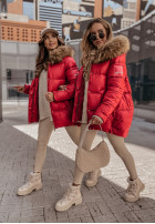 Pikowana Jacke z kapturem Lucky Rot