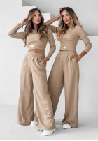 Set Blouse i Trousers wide leg Don’t Stop in camel