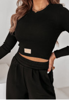 Set Blouse i Trousers wide leg Don’t Stop  in black