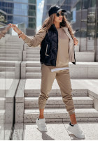 Pikowana Waistcoat z kapturem On Rainy Days in black