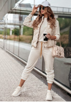 Pikowana Waistcoat z kapturem On Rainy Days in ecru