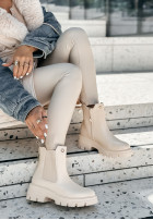 Stiefeletten Aus Lederimitat Follow Me Beige