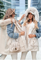 Jacke parka z futerkiem The Time Is Now Beige