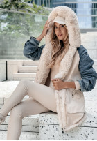 Jacke parka z futerkiem The Time Is Now Beige