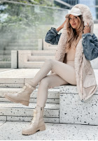 Jacke parka z futerkiem The Time Is Now Beige