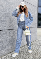 Krótka Jeans Jacke z przetarciami Have Fun jasnoniebieska