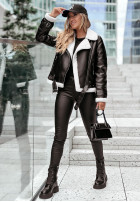 Jacke Aus Lederimitat z futrem Spice, Spice Baby Schwarz