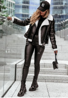 Jacke Aus Lederimitat z futrem Spice, Spice Baby Schwarz