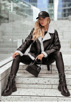 Jacke Aus Lederimitat z futrem Spice, Spice Baby Schwarz
