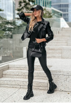 Bikerjacke Aus Lederimitat Audrey Schwarz