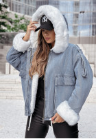 Krótka Jeans Jacke z futerkiem So Fluffy