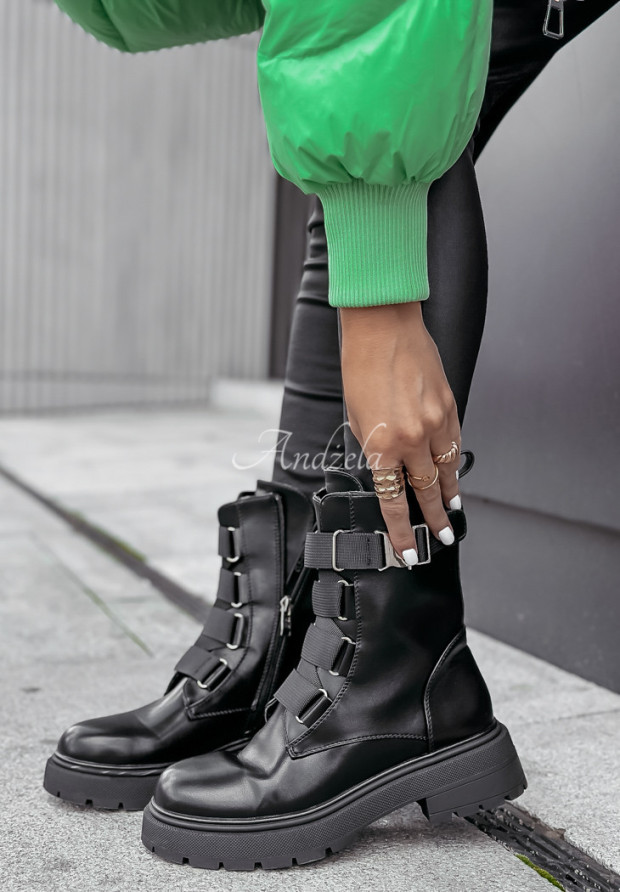 Stiefeletten aus Lederimitat Stylish Strides Schwarz