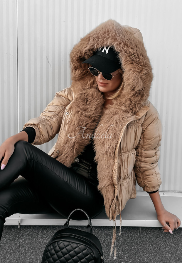Steppjacke mit Fell Chilling Cold Camel