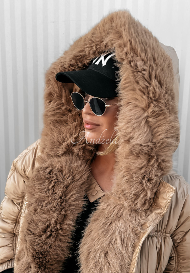 Steppjacke mit Fell Chilling Cold Camel