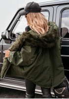 Jacke parka z futerkiem Livigno Khaki