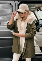 Jacke parka z futerkiem Carlow Khaki