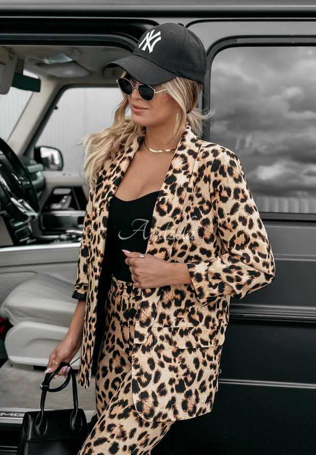 Klassischer Blazer Premium mit Leopardenmuster