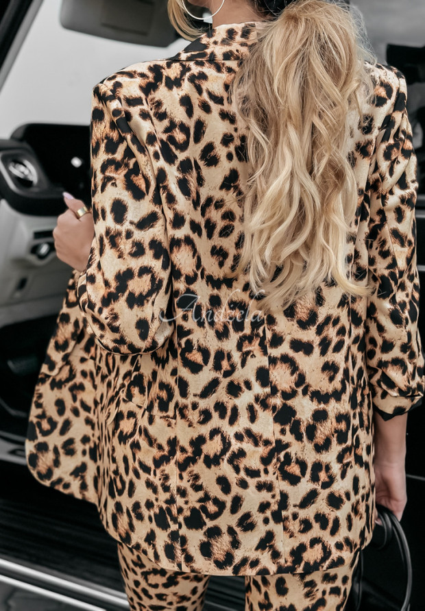 Klassischer Blazer Premium mit Leopardenmuster