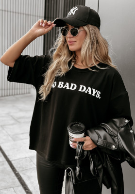 T-Shirt mit Aufdruck No Bad Days Schwarz