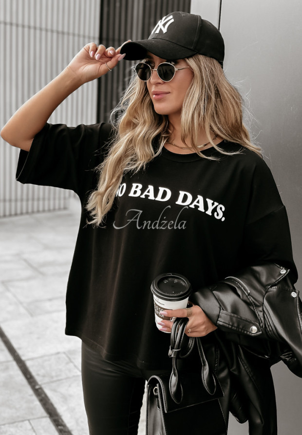 T-Shirt mit Aufdruck No Bad Days Schwarz