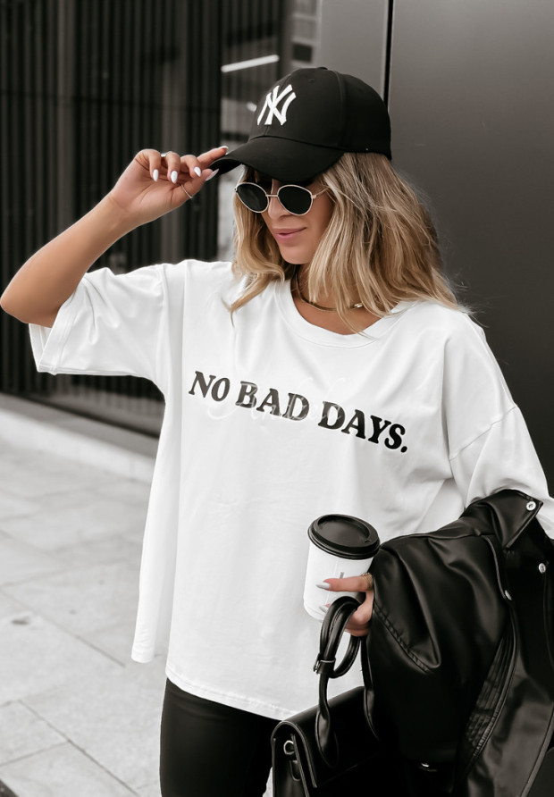 T-Shirt mit Aufdruck No Bad Days Weiß