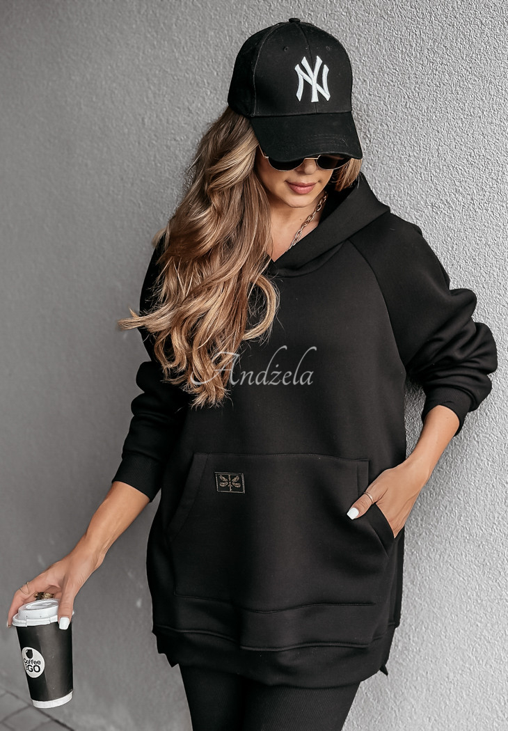 Sweatshirt mit Tasche und Kapuze Siempre Schwarz