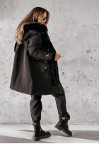 Jacke parka z futerkiem Keep It Cozy Schwarz