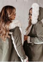 Jacke parka z futerkiem Keep It Cozy Khaki