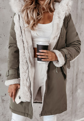 Parka-Jacke mit Fell Keep It Cozy Khaki