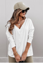 Bluse oversize z dekoltem The Base Ecru