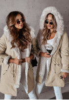 Jacke parka z futerkiem Keep It Cozy Beige