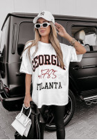 T-Shirt mit Print Georgia Atlanta Weiß