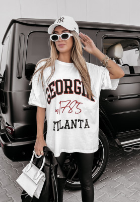 T-Shirt mit Print Georgia Atlanta Weiß